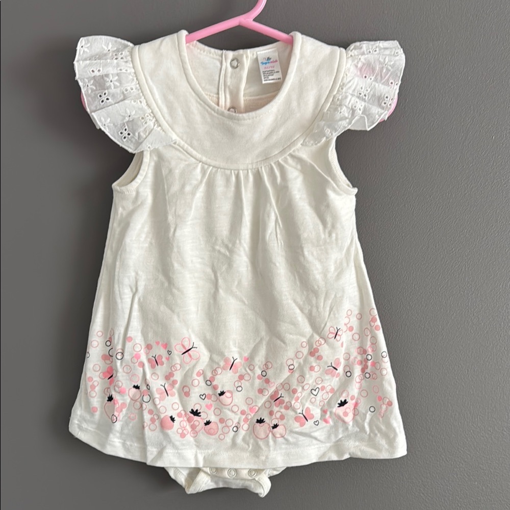 Charming White Baby Dress with Lace Sleeves